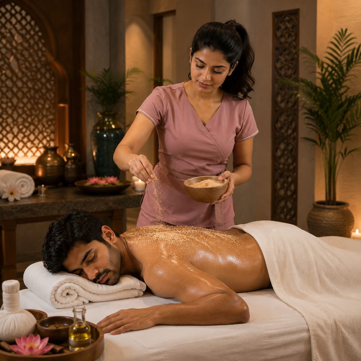 Body scrub treatment at Ayora Wellness Spa